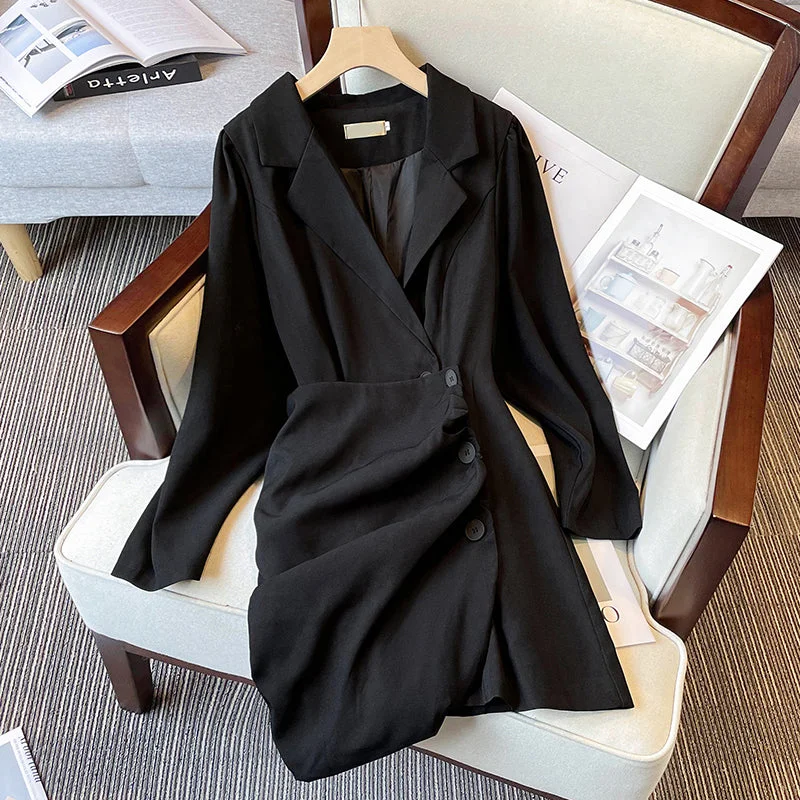 Plus Size Korean Trench Shirt Dress