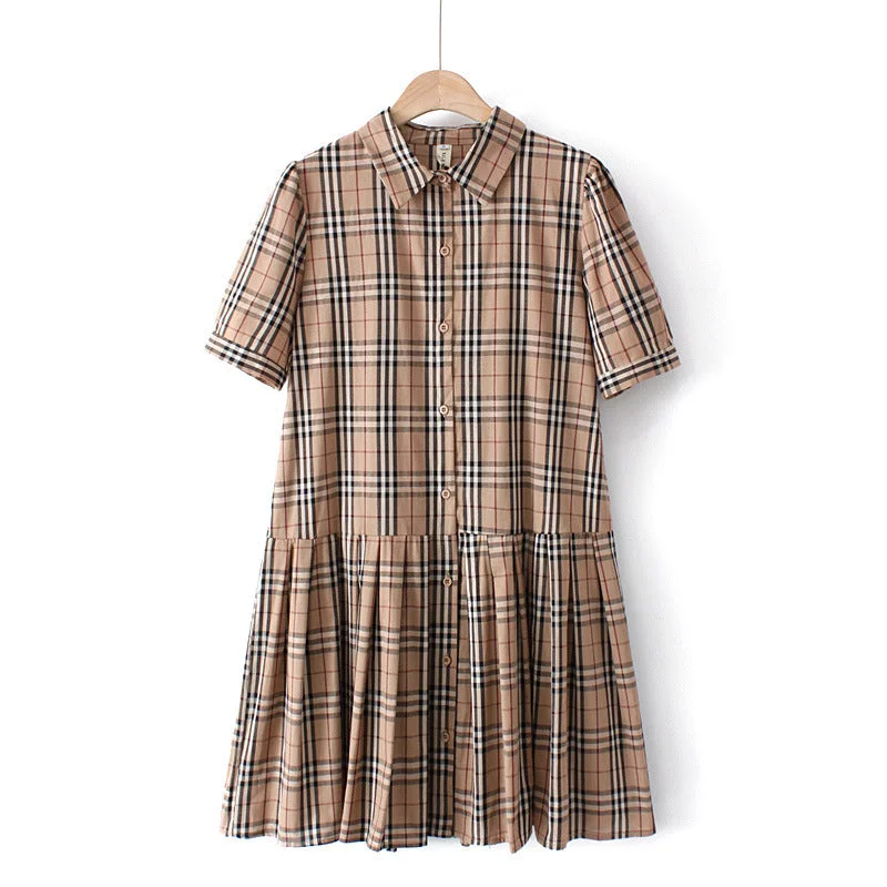 Plus Size Plaid Shirt Dress