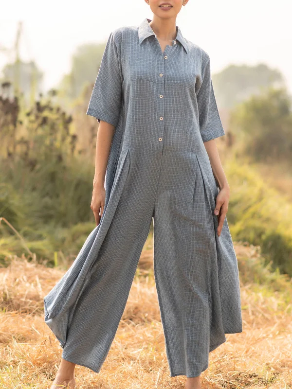 Checks Jumpsuit Indigo