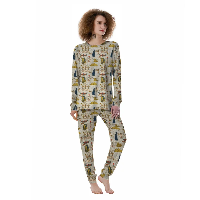 Ancient Egypt Text Print Pattern Women's Pajamas