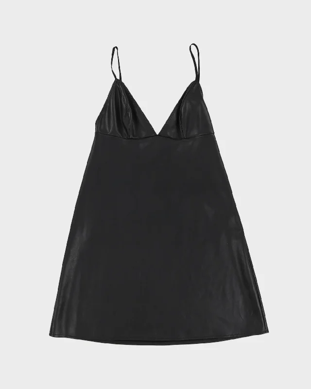 Victoria's Secret Black Faux Leather Dress - S