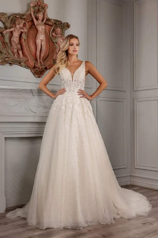 Applique Sleeveless Bridal Gown by Abby Lane 97161