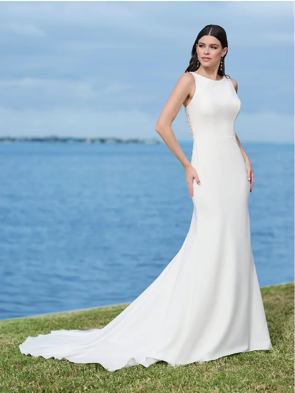 Crepe Halter Bridal Gown by Adrianna Papell 45003