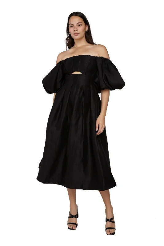 Eugenie Off Shoulder Midi Dress