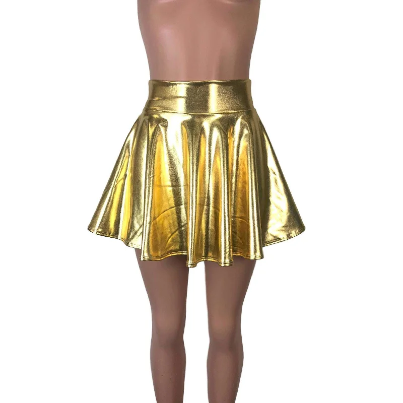 Skater Skirt - Gold Metallic