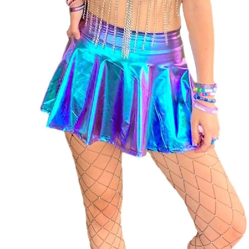 13" Skater Skirt - Oil Slick Holographic