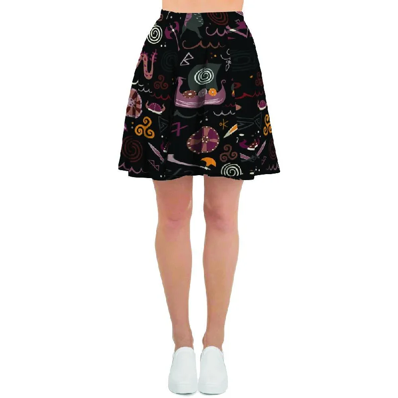 Viking Valhalla Cartoon Women's Skirt