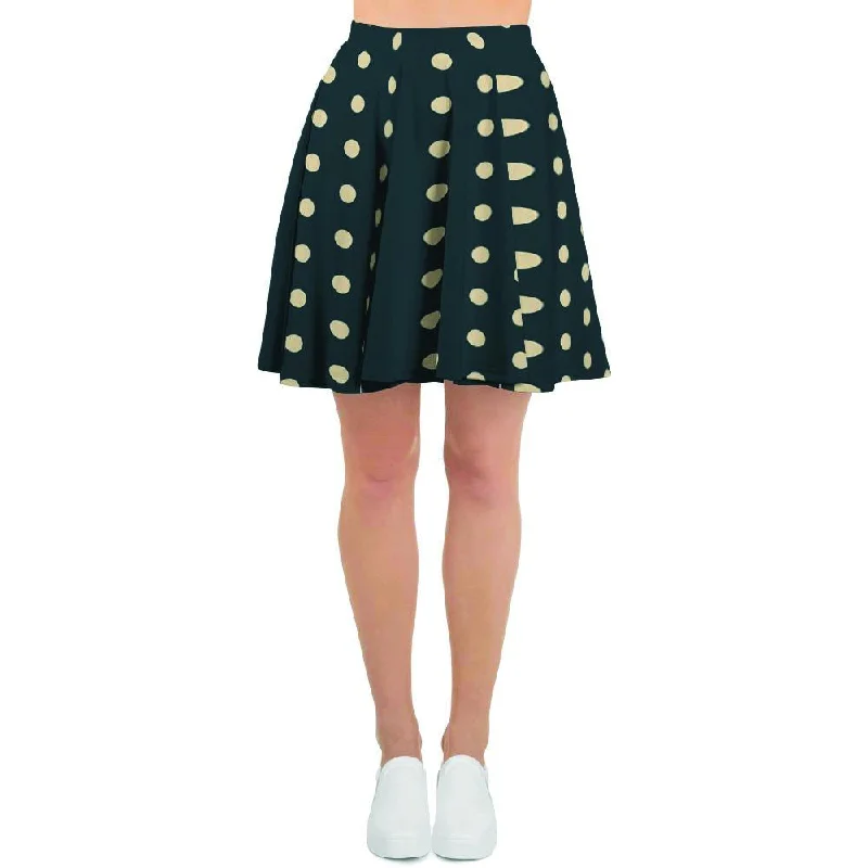 Vintage Black Tiny Polka Dot Women's Skirt