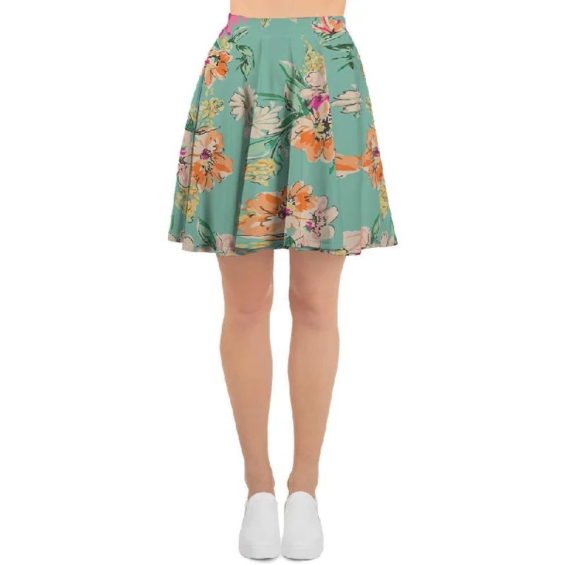 Vintage Pastel Floral Print Women's Skirt