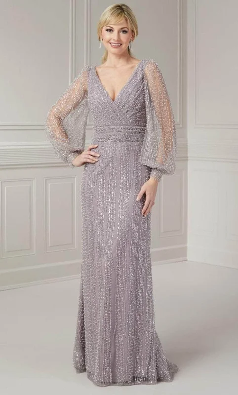 Christina Wu Elegance 17124 - Puff Sleeve Beaded Evening Gown