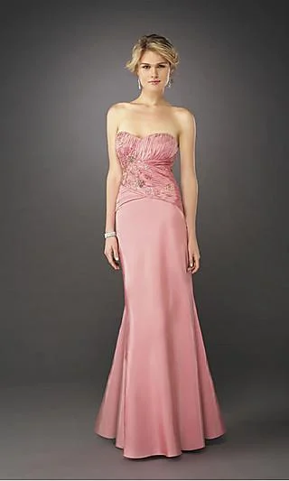 La Femme - 12221 Ruche-Textured Semi-Sweetheart Evening Gown