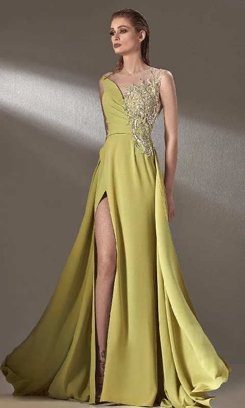 MNM Couture - K3903 Sleeveless Illusion Bateau Evening Dress