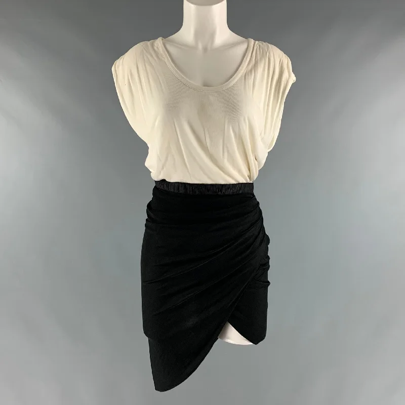 ALEXANDER WANG Size 4 White Black Sleeveless Dress