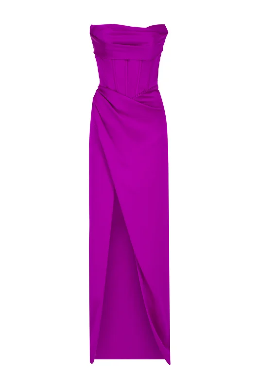 ANNA FUCHSIA COLUMN GOWN