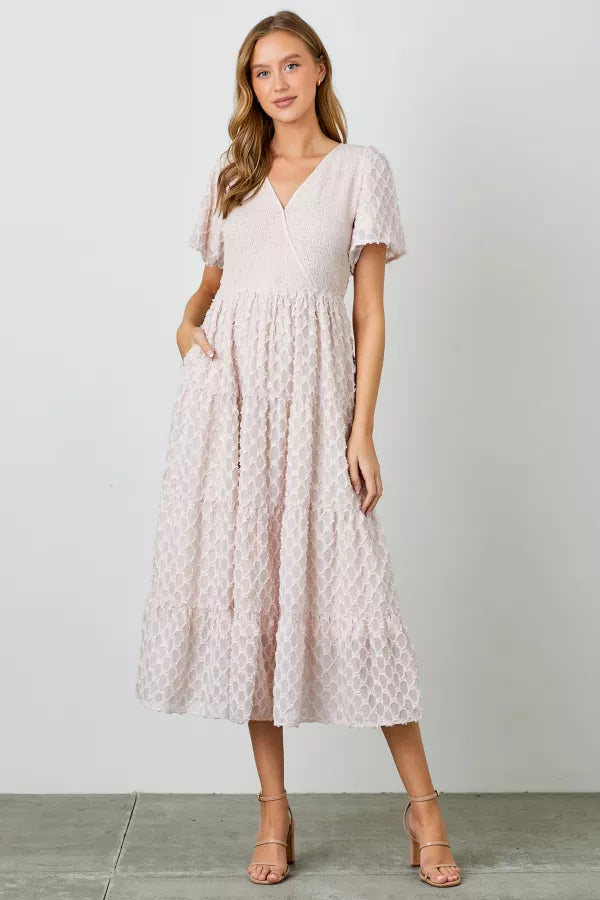 Anslie Dress in Light Pink- Plus (1X-3X)