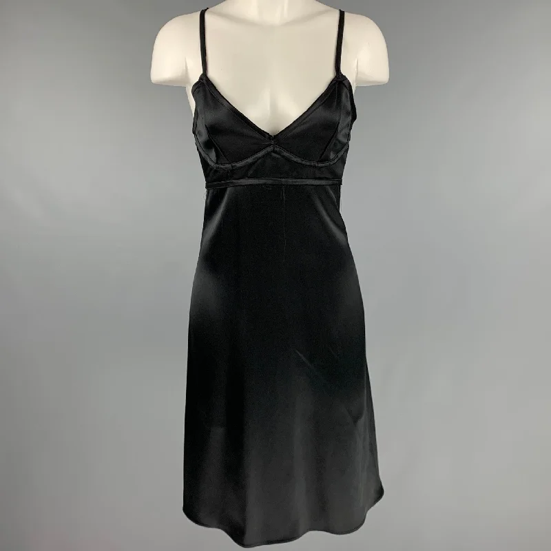 AREA Size 4 Black Spaghetti Straps Dress