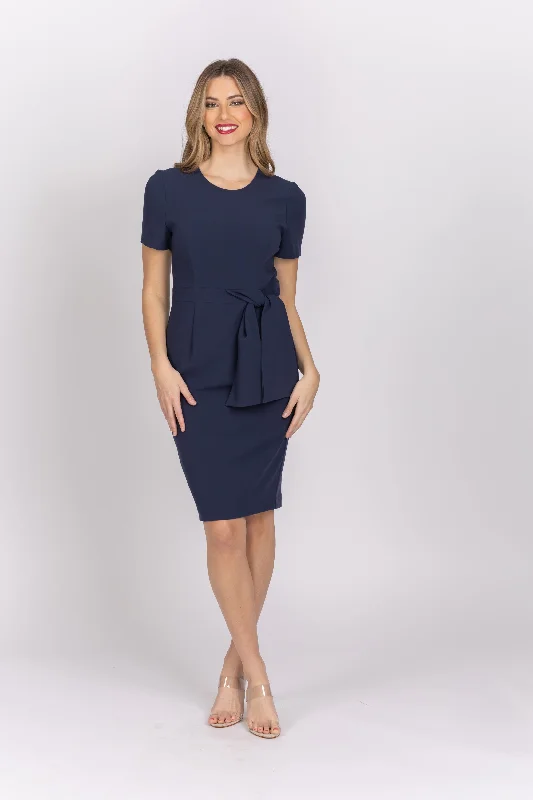 Black Halo Harbor Sheath Dress in Pacific Blue