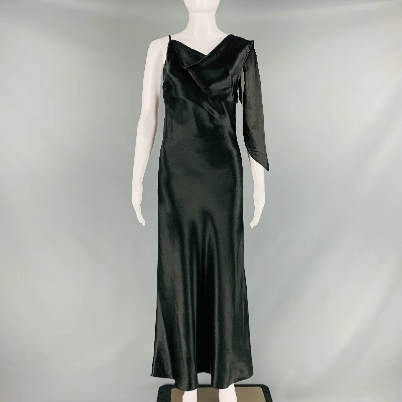 CHRISTOPHER ESBER Size 6 Black Draped Shift Dress