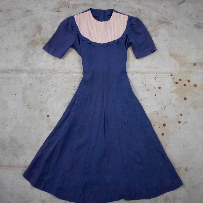 Deep Lavender Dress with Scalloping