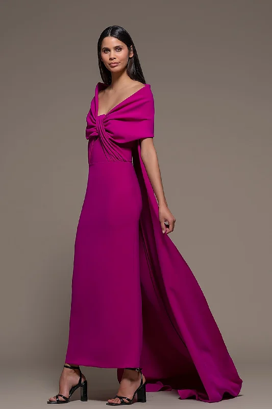 Draped Sleeves Column Dress