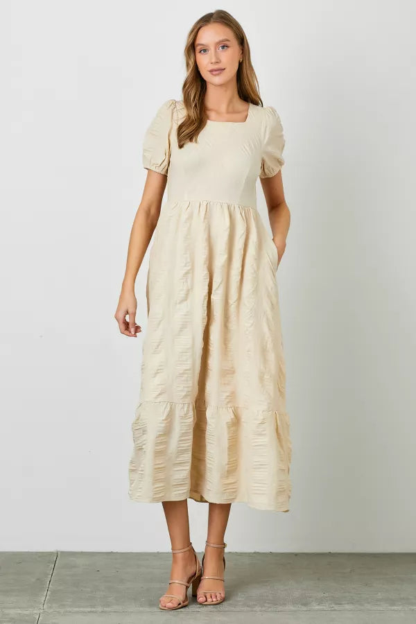 Elliana Dress in Cream- Misses and Plus (S-3X)