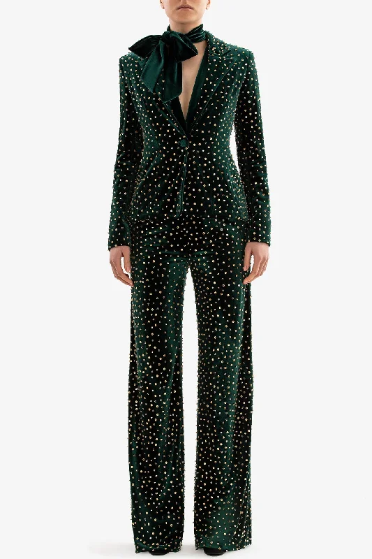 Fully beaded velvet suit