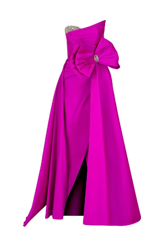 GENNA FUCHSIA BOW ACCENT GOWN