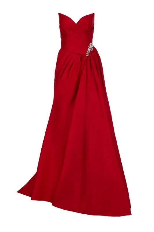 HILDA RED STRAPLESS TAFFETA GOWN