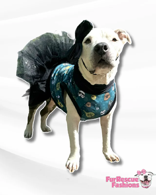 In A Galaxy Far Far Away Dog Dress with Sparkling Tutu