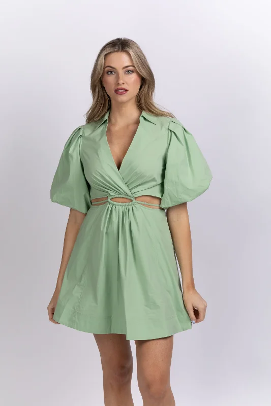 Simkhai Aulora Dress in Spring Green