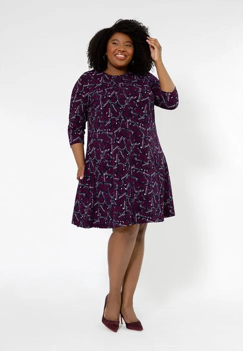 Leota Women's Melanie 3/4 Sleeve Dress (Curve) Purple