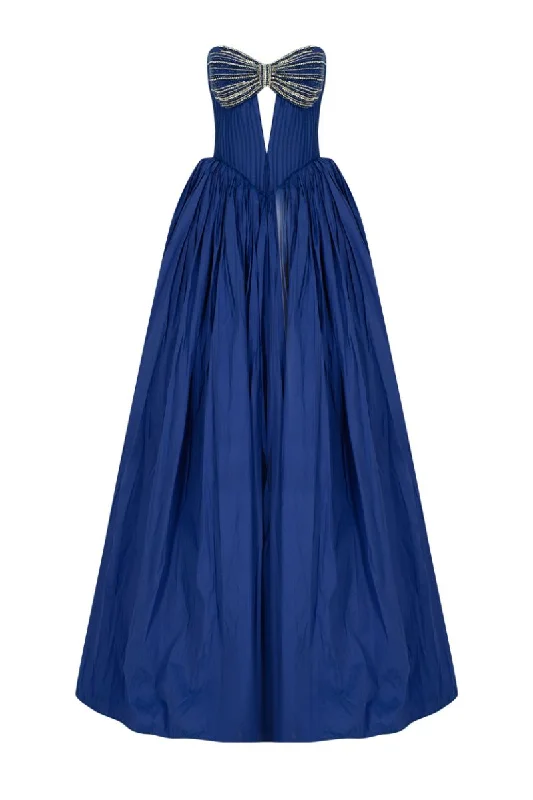 LIZZIE BIJOU BLUE STRAPLESS GOWN