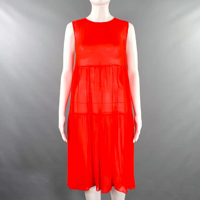 MAX MARA Size M Red See Through A-Line Dress