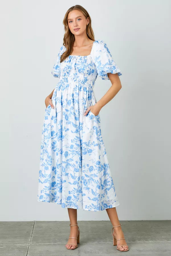 Ninette Dress in Blue- Misses and Plus (S-3X)