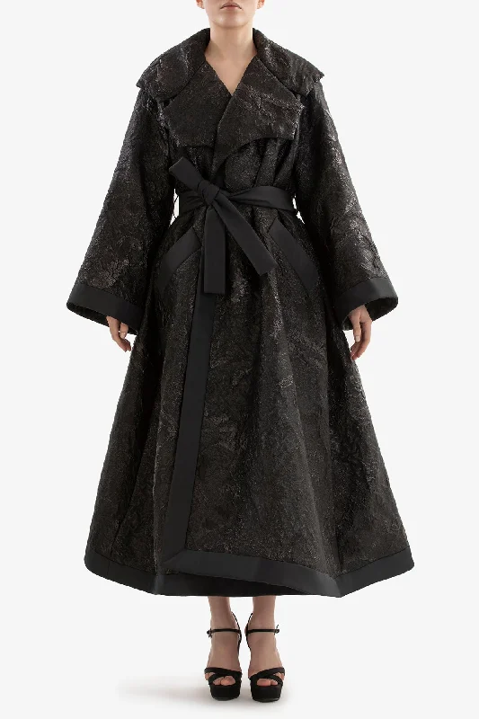 Oversized brocade coat-dress