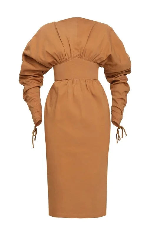 PALLA RUCHED SLEEVE DRESS