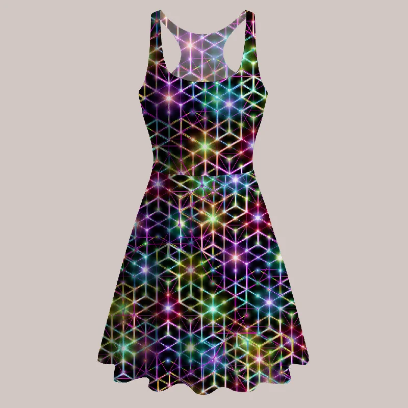 Psychedelic Skater Dress (UV/RGB, Eco-Friendly) | 2CB