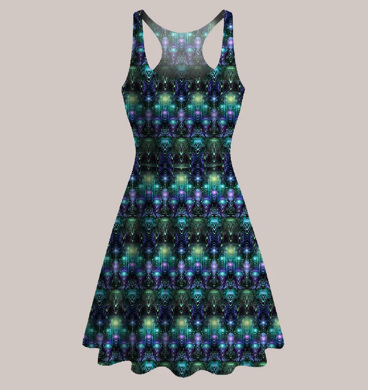 Psychedelic Skater Dress (UV/RGB, Eco-Friendly) | CERNUNNOS