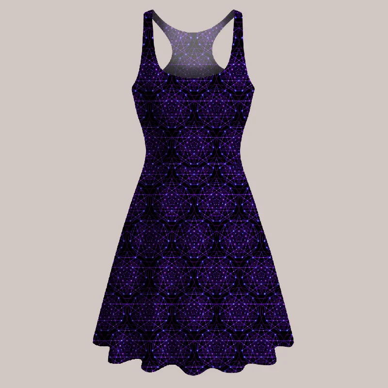 Psychedelic Skater Dress (UV/RGB, Eco-Friendly) | ENCHANT TRANCE