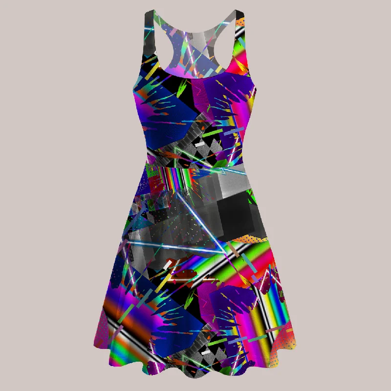 Psychedelic Skater Dress (UV/RGB, Eco-Friendly) | FLASHBACK