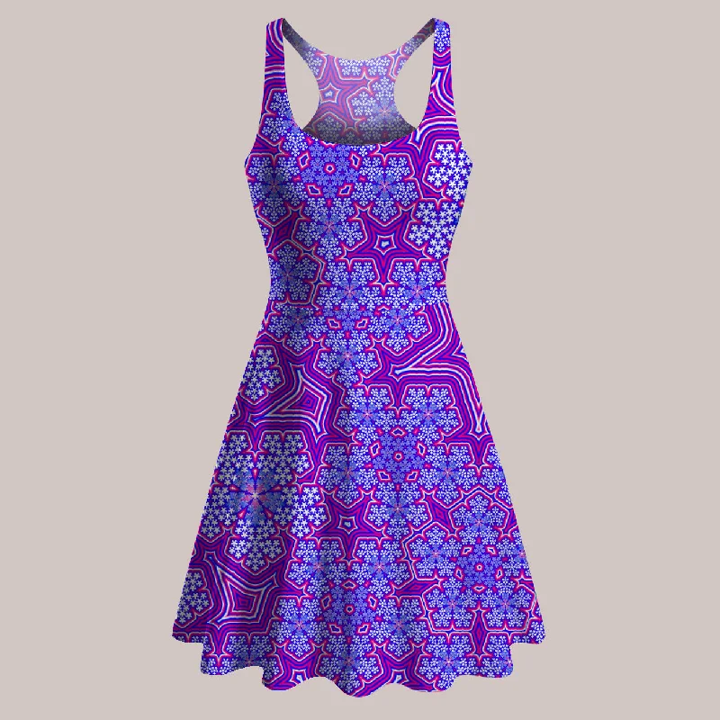 Psychedelic Skater Dress (UV/RGB, Eco-Friendly) | FRACTAL NATION