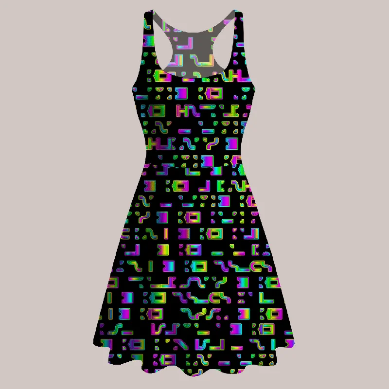 Psychedelic Skater Dress (UV/RGB, Eco-Friendly) | GLYPHIKS