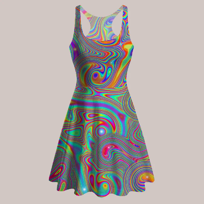 Psychedelic Skater Dress (UV/RGB, Eco-Friendly) | LIQUISYRGIC