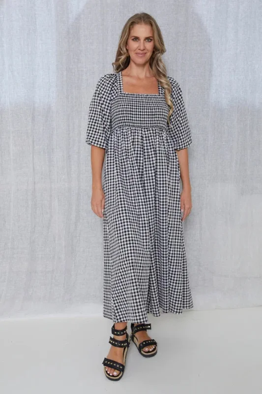 Sherry Dress Black/ White Gingham