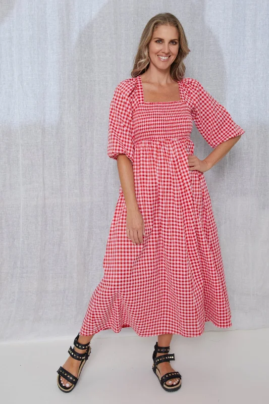 Sherry Dress Red/ Pink Gingham