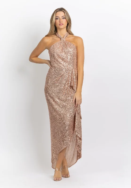 Shoshanna Fern Dress in Rose Gold