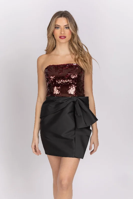 Shoshanna Strapless Dress Bordeaux Jet