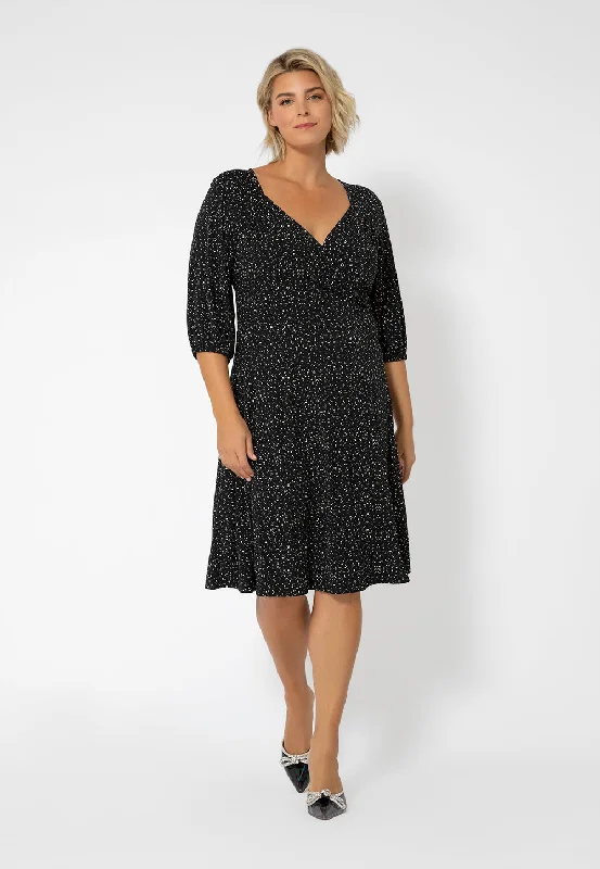 Leota Women's Puff Sleeve Sweetheart Becca Dress Black