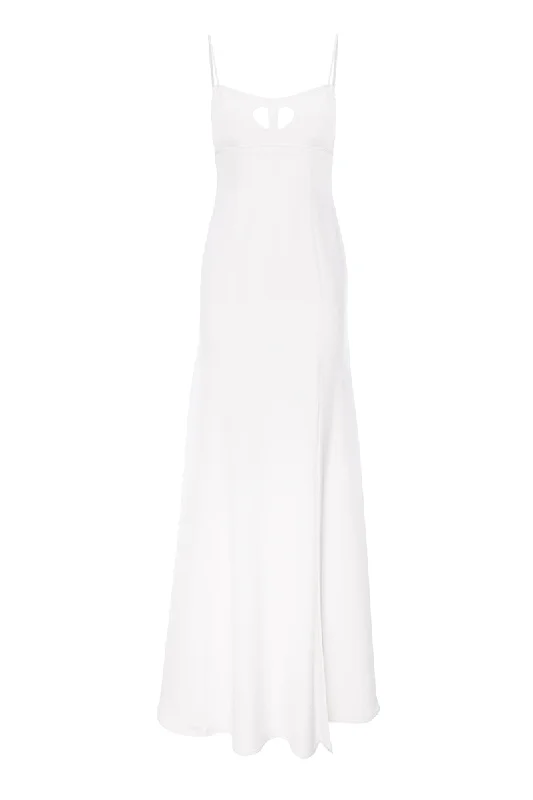 WHITE CUT-OUT HEART GOWN