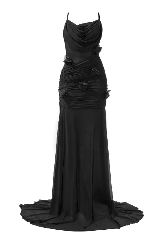 WILLOW BLACK COWL NECK GOWN